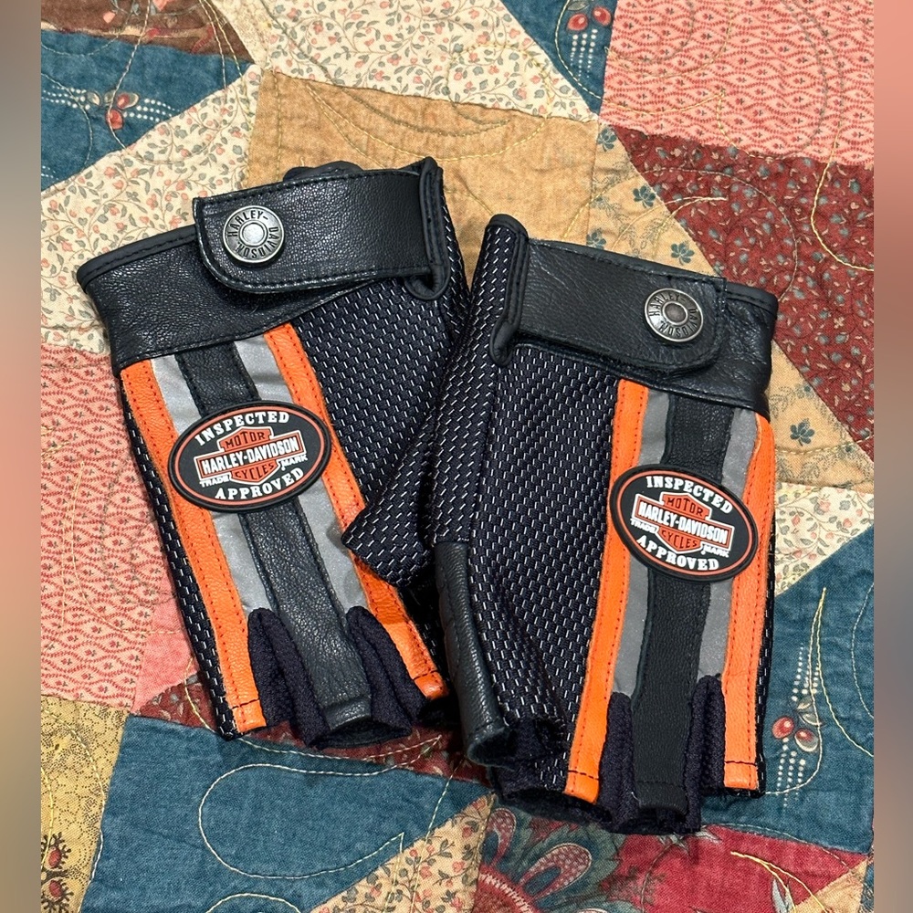 Harley Davidson Fingerless Gloves, Size L